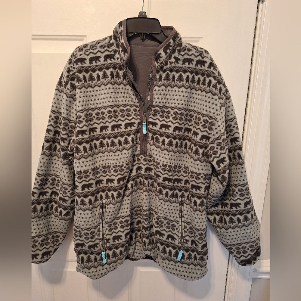 Chubbies Grey Anatomy bear hug Reversible Sherpa large southwest fleece jacket